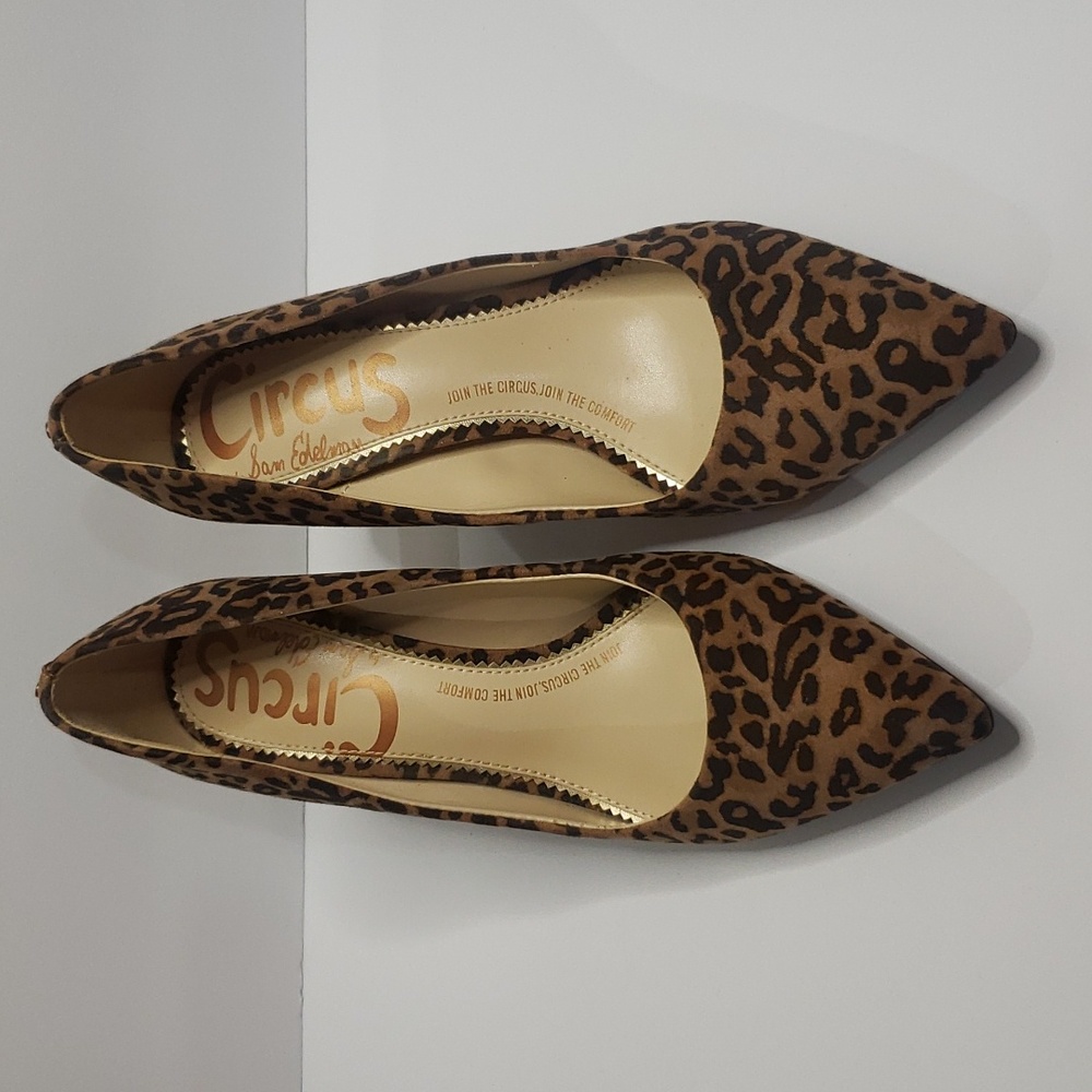 Sam Edelman Circus Leopard Print Pumps size 6.5 brown and caramel color